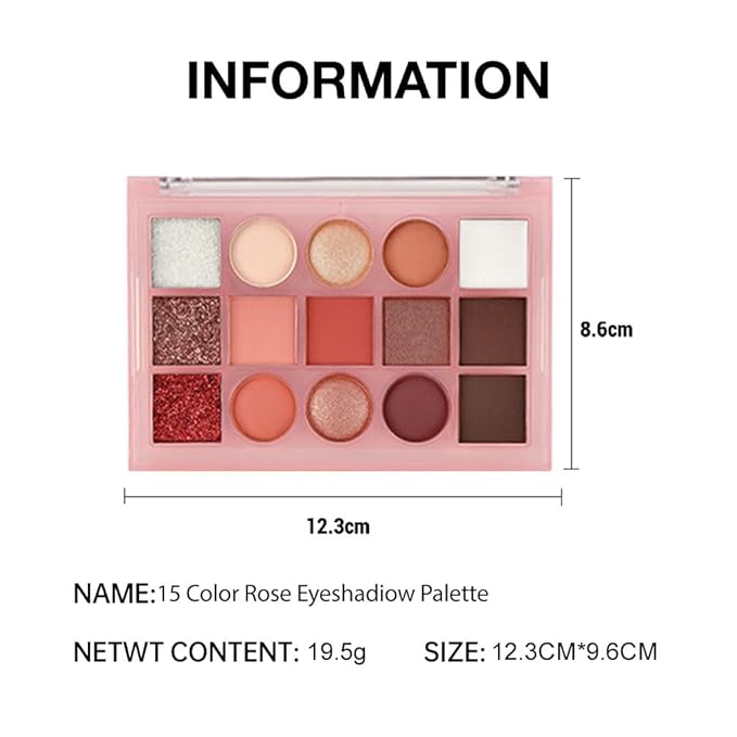 Eyeshadow Palette Makeup – Neutral Nude Matte & Shimmer Eyeshadow Palette, High Pigment Waterproof Glitter Eye shadow,Blendable Pink, Brown, Rose Gold Eye Makeup (F-02#, 1 Count (Pack of 1))