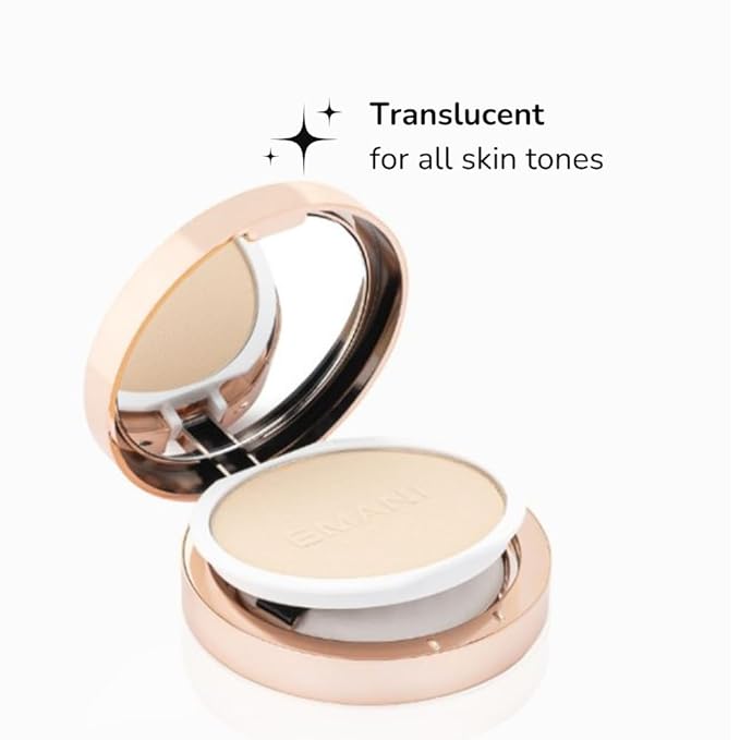 Emani HD Bamboo Setting Powder for Makeup or No Makeup Look, Natural Minerals for Sensitive Skin, Talc Free, All Skin Tones, Made in the USA