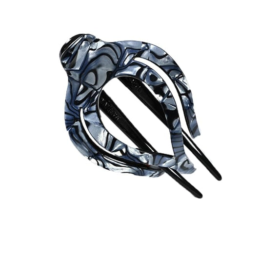 SPEVERT 3.5" Big Heart-Shaped Claw Clips for Women Stylish Curved Duckbill Hair Clips Non-Slip for Secure Alligator Clips (Blue)