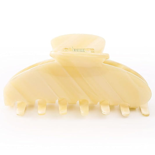 Big Hair Claw Clips for Thick Hair, Tortoise Shell Nonslip Large Cream Hair Clips, Celluloid Butterfly Jaw Clips, Strong Hold for Women