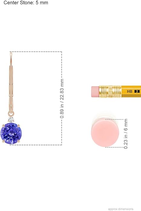 ANGARA Natural Tanzanite Earrings for Women | Tanzanite and Diamond Leverback Drop Earrings in 14K Solid Gold/Platinum | December Birthday, Anniversary, Gemstone Jewellery Gift