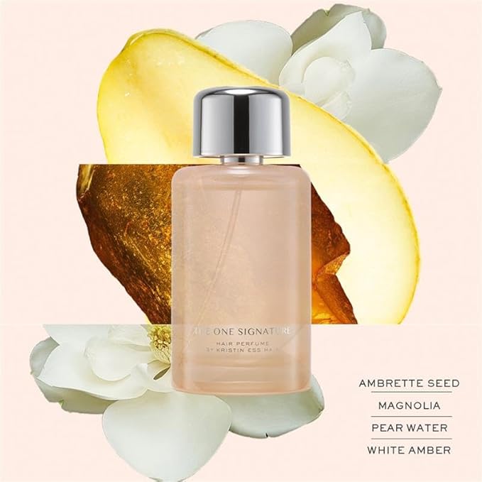 Kristin Ess One Signature Hair Perfume for Women - Pear, Sandalwood + Magnolia Fragrance - Long Lasting Scent Up to 8 Hours - Instantly Refreshing + Deodorizing Hair Spray - Freshen Hair + Body