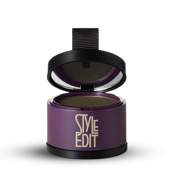 Style Edit Root Touch Up Powder for Black Hair | Cover Up Hair Color for Grays and Roots Coverage | Mineral Infused Binding Hairline Powder 2 Pack