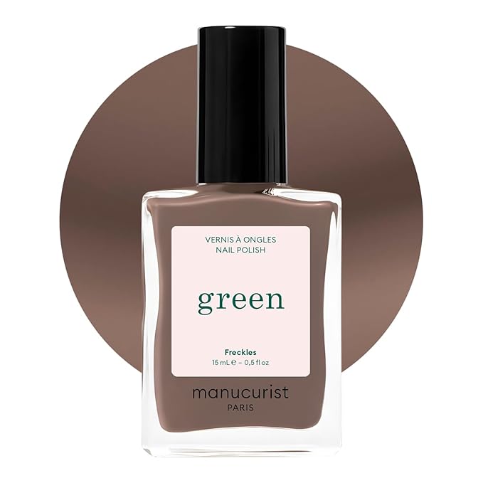 Manucurist Green Nail Polish Freckles- Light Brown Nail Polish - 9-Free, Plant-Based and Vegan - Manicure - Made in France - 0.5 fl oz