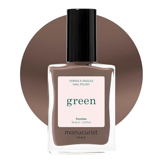 Manucurist Green Nail Polish Freckles- Light Brown Nail Polish - 9-Free, Plant-Based and Vegan - Manicure - Made in France - 0.5 fl oz