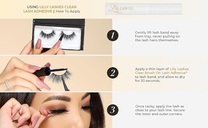 Lilly Lashes 3D Miami Flare Faux Mink Strip Eyelashes, False Eyelashes Dramatic Look, Reusable False Lashes, Fake Lashes Pack, Lash Strips with Luxury Silk Like Fibers, No Lash Glue Included