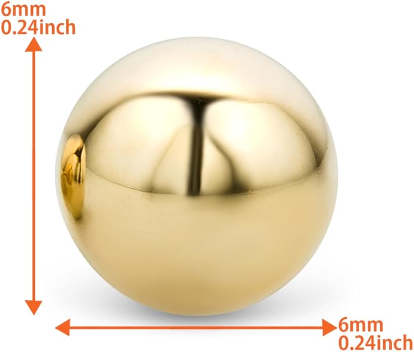 Orovi 14K / 10k Yellow Gold Round Ball Earrings. Solid Gold Earrings for Women Post & Butterfly Attach, Hypoallergenic, Lightweight, Secure Fit, Classic & Elegant Design. Includes Jewelry Box.
