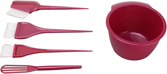 ZJchao Hair Bleach Kit, 5pcs NonSlip with Stirrer Hair Dye Coloring Kit Nylon Fiber Brushes And Mixing Bowl for Professional Dyeing And Styling
