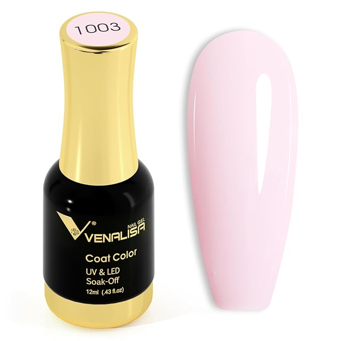 VENALISA Pink Gel Nail Polish 1 Pcs 12ml Light Pink Color Gel Polish Soak Off UV Salon Manicure DIY at Home Nail Art For Girls Women