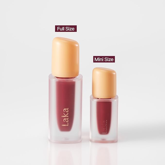 Laka Fruity Glam Lip Tint Mini, 1.9g/0.07oz, Glowing Lip Stain with Wide Color Spectrum, Hydrating & Lightweight Texture, Long-Lasting Bold Stain, Non-Sticky, Vegan, K-Beauty (#110 Soda)