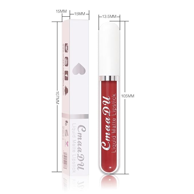 evpct 1Pcs Orange Red Liquid Matte Lipstick Lipgloss Set for Women, labiales mate 24 horas originales matte larga duracion 24 Hour Lipstick Lip Stains Long Lasting Waterproof 24, 04#