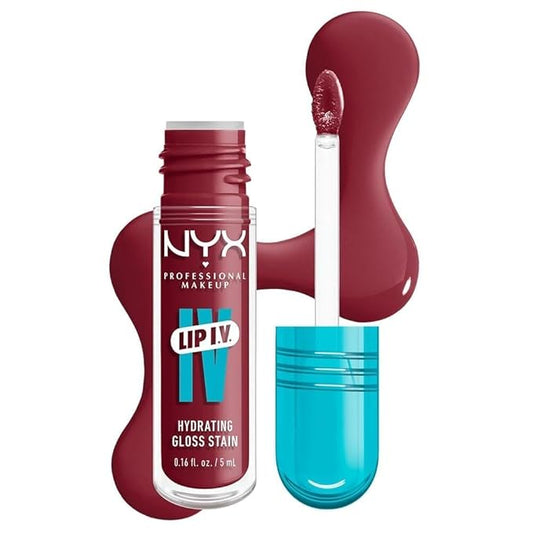 NYX PROFESSIONAL MAKEUP Lip IV Hydrating Glossy Lip Stain with 12HR Hydration - Bubblegum Burst (Pink)