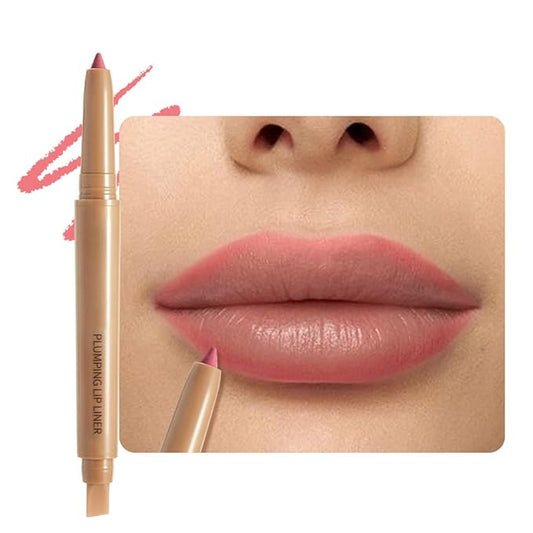 Waterproof Matte Lip Liner Pencil with Silicone Smudger – Long-Lasting Retractable Velvet Crayon, Vegan & Cruelty-Free, Define & Sculpt Lips for Work, Date, Party & Travel (02#, pack of 1)
