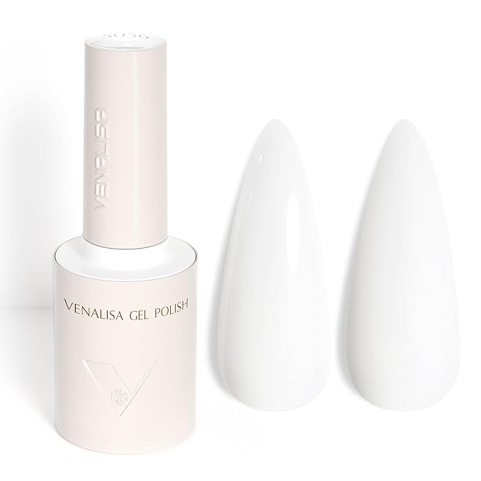 VENALISA White Gel Nail Polish, 1 Pcs White Gel Polish Color High Gloss Soak Off U V Nail Manicure Salon and DIY at Home Gifts for Women