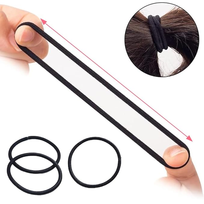 120PCS Thick Hair Elastics for Women Girls, No Damage Seamless Hair Ties, High Elastic Ponytail Holders for Thick, Curly, Long Hair - Neutral Colors (4mm)