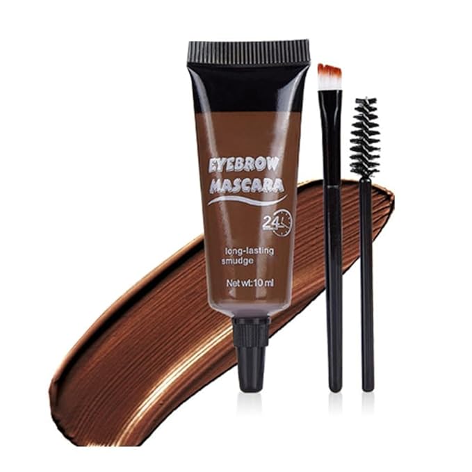 Three Dimensional Eyebrow Dye Cream,Long-lasting Waterproof Smudge-proof Liquid Eyebrow Gel,Thickening Brow Mascara Professional Brow Color Kit (#02)