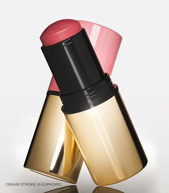 MAKE Beauty Cream Stroke Cream Blush Stick for Cheeks - Vibrant, Natural Soft Matte Finish - Shade Euphoric, Rosy Pink Blush Makeup