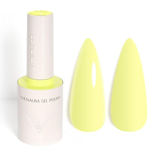 VENALISA Butter Yellow Gel Nail Polish, 1 Pcs Neon Pastel Yellow Gel Polish Light Baby Color High Gloss Soak Off U V Nail Manicure Salon and DIY at Home Gifts for Women