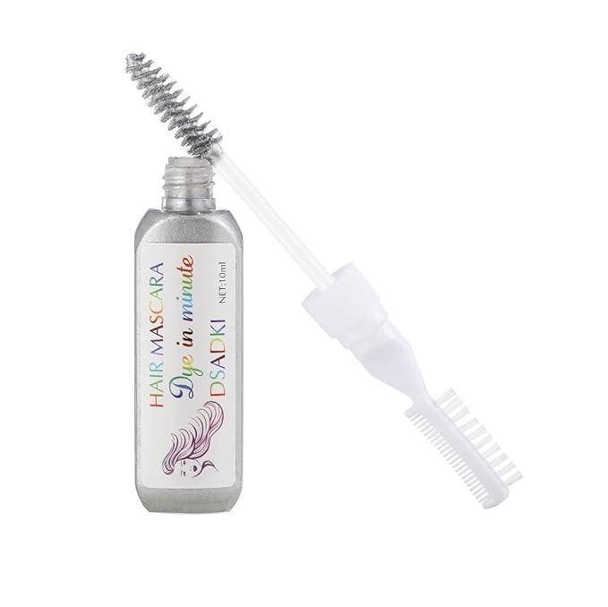 DSADKI Temporary Hair Color Mascara Washable Hair Dye Stick Non-toxic Instant Hair Chalk Dye for Girls Women (Silver gray)