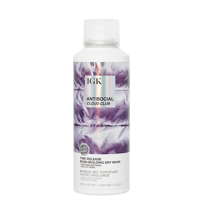 IGK Antisocial Bond-Building Hair Mask | Leave-In Dry Treatment, Repairs + Softens + Adds Shine | Vegan & Cruelty Free | 5 oz