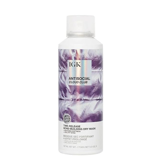 IGK Antisocial Bond-Building Hair Mask | Leave-In Dry Treatment, Repairs + Softens + Adds Shine | Vegan & Cruelty Free | 5 oz