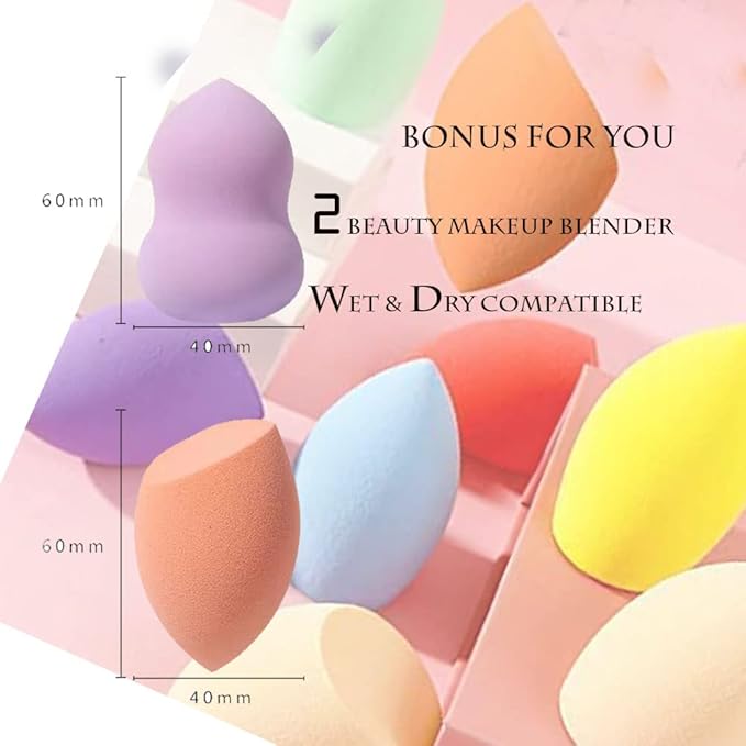 Makeup Brush Sets, NEVSETPO 28PCS Synthetic Make Up Brushes Include 24 Makeup Brushes 2 Sponges Beauty Blenders, 1 Dual End Masks Spatula, 1 Brush Egg Cleaner, Travel-Friendly Easy Clean Makeup Case