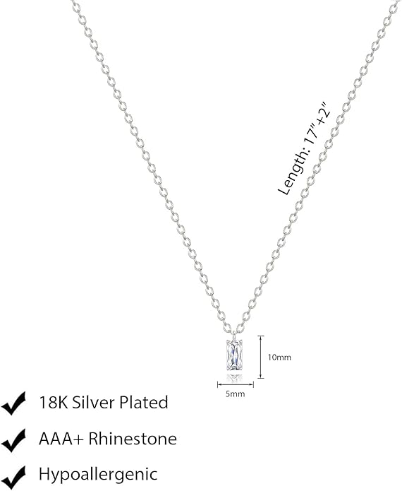 Luxval Diamond Pendant Gold Necklace for Women，Dainty 18k Gold Plated Choker Necklaces Simple Gold Jewelry Gifts for Women Girls
