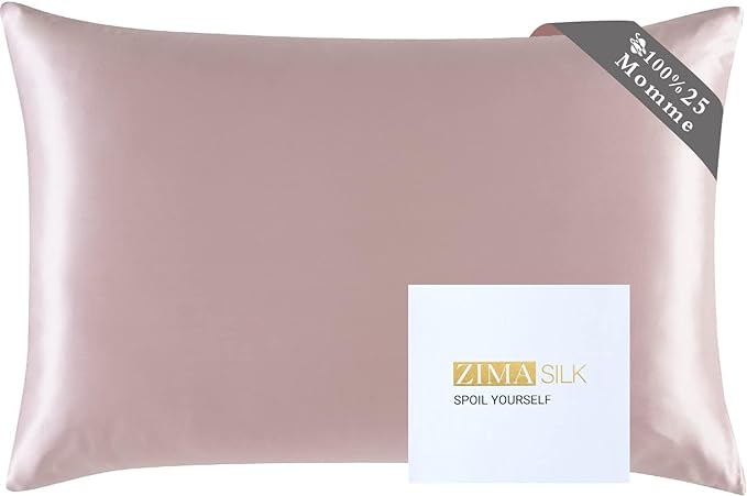 ZIMASILK 25 Momme 100% Pure Mulberry Silk Pillowcase for Hair and Skin Care, Highest Grade 6A Pillow Cases for Women, Long-Lasting Durablity, Gift for Women Men, 1Pc (Standard 20"x26", Light Plum)