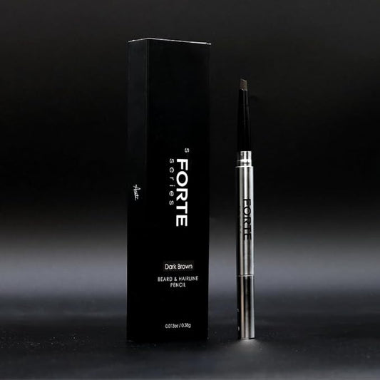 Forte Series Beard and Hairline Shaper, Smudge-Resistant Wax, Precision Brush, Sleek Travel Packaging (Dark Brown)