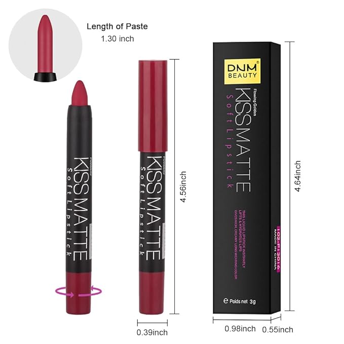 evpct 1Pcs Red Matte Lipstick and Lip Crayon Liner Pencil Pen Set for Women Lip Stain Long Lasting Waterproof labiales mate magicos 24 horas originales pintalabios permanente 24 horas 13