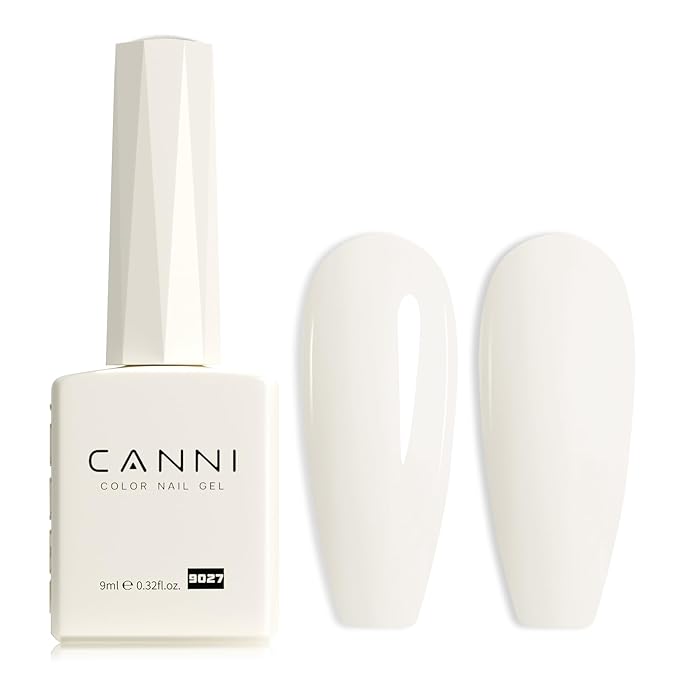 CANNI Milky Gel Nail Polish, 1Pcs White Gel Polish Color High Gloss Soak Off UV Nail Manicure Salon DIY