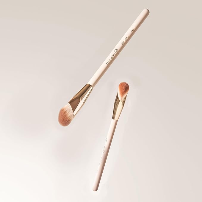 Small Angled Concealer Brush For Under Eye Brightening, Precision Face Makeup Brush (193 concealer brush-Pink)