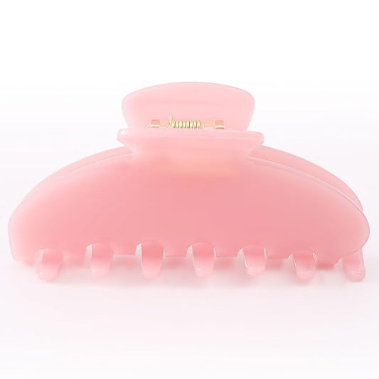 Big Hair Claw Clips for Thick Hair, Tortoise Shell Nonslip Large Pink Hair Clips, Celluloid Butterfly Jaw Clips, Strong Hold for Women