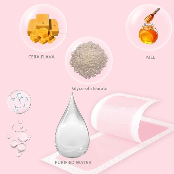 Wax Strips for Hair Removal - 80PCS Body Waxing Strips Patches with 20 Bags Calming Oil Wipes Honey Depilatory Patch at Home Easy Hair Removal for Men, Women, Face, Body