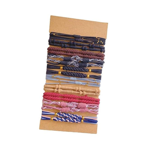 Multistyle Hair Ties Set: Gentle High Elasticity Ponytail Scrunchie Bracelet for Women (11-Heart Buckle B Set:20, One Size)