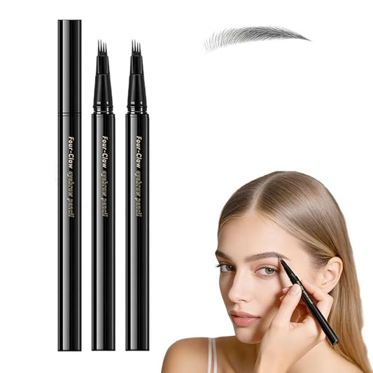 Eyebrow Dye for Men, Waterproof Magic Eyebrow Pencil, Beard Pencil Filler for Men, Waterproof Sweat Proof Long Lasting Eyebrow Makeup for Full, Defined Eyebrows (Black*2Pcs)