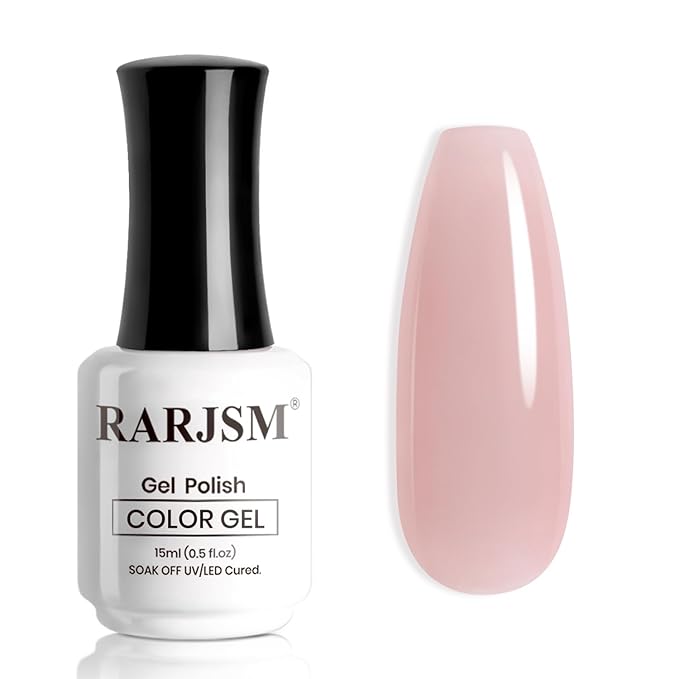 RARJSM Nude Gray Roswood Pink Gel Nail Polish Neutral Skin Tone Sheer Jelly Gelpolish 1PC 15ml Single Bottle Creamy Transparent Natural Nudegel Polish Soak off Cured for Home Salon French Manicure