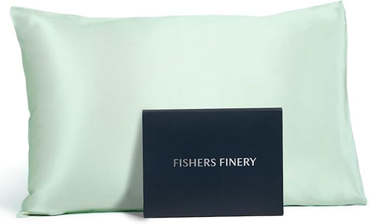 Fishers Finery 25mm 100% Pure Mulberry Silk Pillowcase (Light Green King)