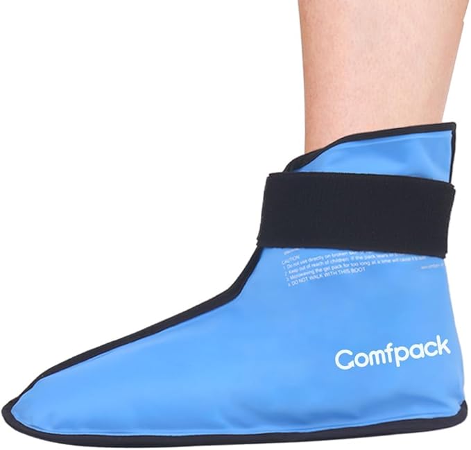 Comfpack XL Foot Ice Pack Wrap for Plantar Fasciitis, Ankle Ice Pack Wrap Ice Boot for Foot After Surgery, Hot Cold Therapy Relief for Bunion, Achilles Tendonitis, Foot Pain, Swelling, Heel Pain