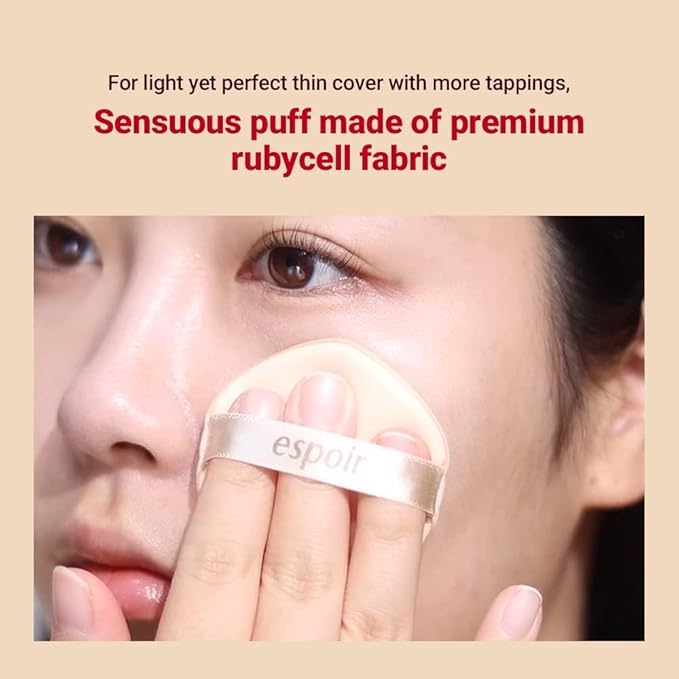 Espoir Be Glow Air Puff 7pc | Soft & Smooth Sponge Applicator for Flawless and Easy Makeup, Suitable for Cushion and Liquid Foundation, Cream, Powder, Concealer, Round Shape, Korean Base Tools