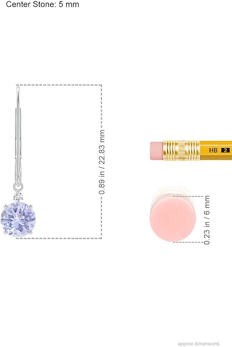 ANGARA Natural Tanzanite Earrings for Women | Tanzanite and Diamond Leverback Drop Earrings in 14K Solid Gold/Platinum | December Birthday, Anniversary, Gemstone Jewellery Gift