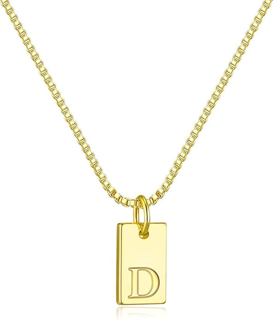 Initial Necklaces for Women 14K Gold Plated Letter Necklace Dainty Name Pendant Necklace Personalized Christmas Gifts for Women Trendy Gold Jewelry