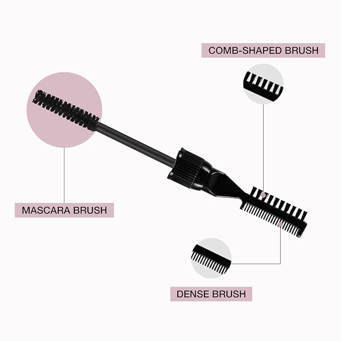 GEUUFEA Hair Mascara for Gray Hair, 3 In 1 Hair Color Concealer Stick with Precision Applicator, Temporary Hairline Filler, Multi-Purpose Mascara for Eyebrow and Beard（Black）