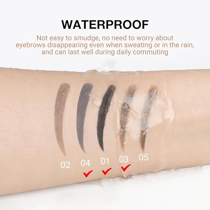 5 Pcs Ultimate Eyebrow Retractable Definer Pencils,Dual-Sided Natural Soft Textured Eyebrow Pencil, for Daily Look Eyebrow Makeup,Brow Brush,Fine Tip (2*black+2*tea+grey)
