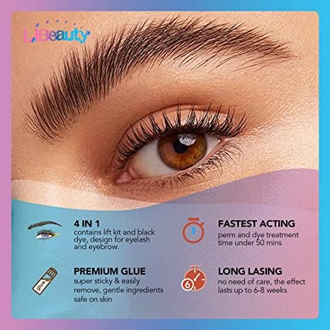 Libeauty Lash Lift and Color Kit Brow Lamination Kit with Color Diy Eyelash Perm Kit Curling Voluminous Coloring Eyebrow Easy To Use At Home & Salon