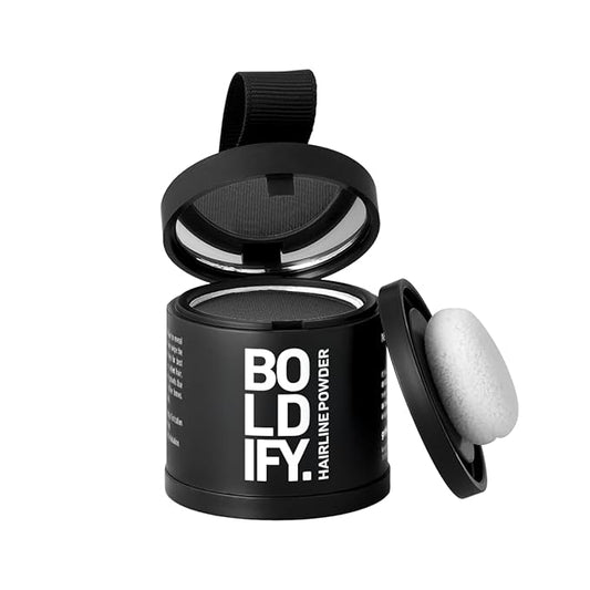 BOLDIFY Hairline Powder (LARGE, 10g) - Root Touch Up Hair Color for Gray Coverage - Bald Spot Concealing Hair Powder for Women & Men - 24-Hour Stain-Proof - Dark Gray