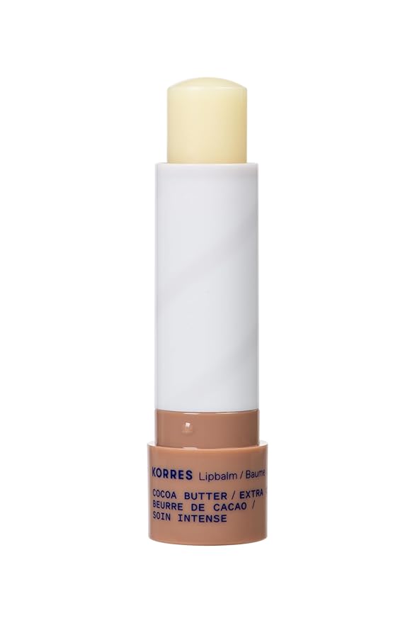 KORRES Lip Butter Stick Cocoa Butter Hydrating Lip Balm with Greek Hypericum Balsam Oil, Moisturizing & Subtle Tint for Soft Lips, Lip Care for Women & Men, 0.17 oz