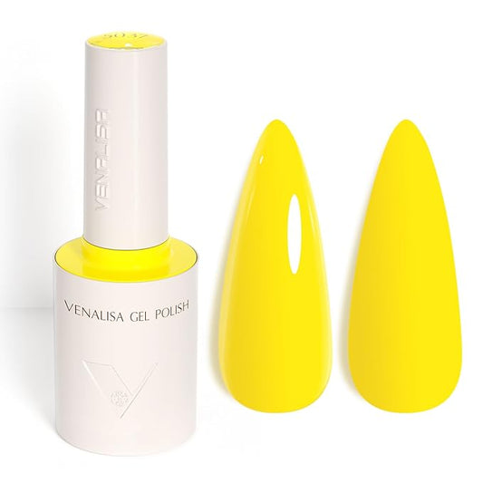 VENALISA Yellow Gel Nail Polish, 1 Pcs Bright Neon Yellow Gel Polish Color High Gloss Soak Off U V Nail Manicure Salon and DIY at Home Gifts for Women