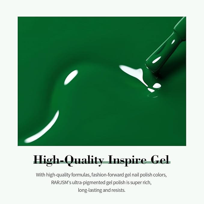 RARJSM Emerald Green Gel Nail Polish Emerald Gel Polish 1PCS 15ML Green GelNailPolish Soak off U V LED Curing Required Nail Art Manicure Salon DIY at Home GelNail Design