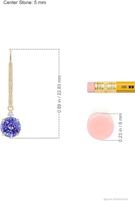 ANGARA Natural Tanzanite Earrings for Women | Tanzanite and Diamond Leverback Drop Earrings in 14K Solid Gold/Platinum | December Birthday, Anniversary, Gemstone Jewellery Gift